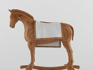 wooden toys rocking horse 3D Model