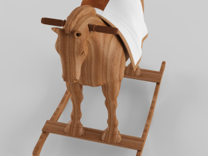 wooden toys rocking horse 3D Model