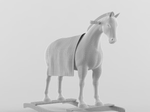 wooden toys rocking horse 3D Model