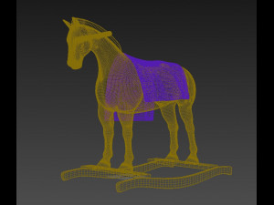 wooden toys rocking horse 3D Model