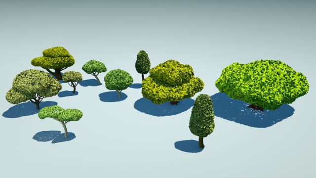 a pack of 10 trees Modèle 3D .c4d .max .obj .3ds .fbx .stl .blend 