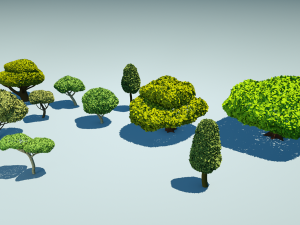 a pack of 10 trees 3D Model