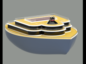 princess fat ship Model 3D