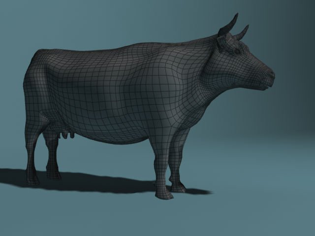 Cow 3D Model .c4d .max .obj .3ds .fbx .stl .blend 
