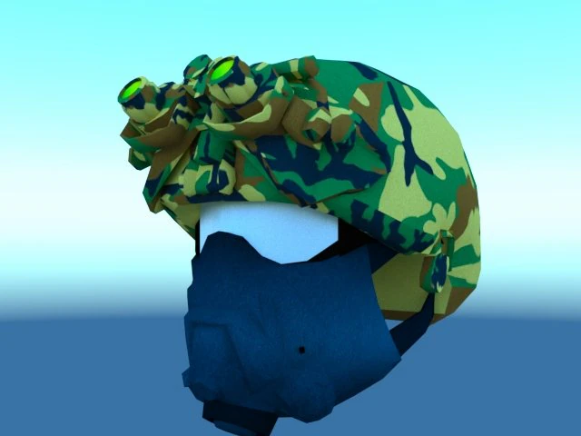 combat helmet with night vision goggles 3D Model .c4d .max .obj .3ds .fbx .stl .blend