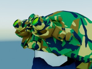 combat helmet with night vision goggles 3D Model
