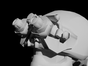 combat helmet with night vision goggles 3D Model