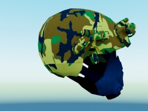 combat helmet with night vision goggles 3D Model