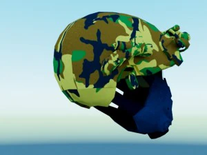 combat helmet with night vision goggles 3D Model