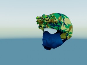 combat helmet with night vision goggles 3D Model