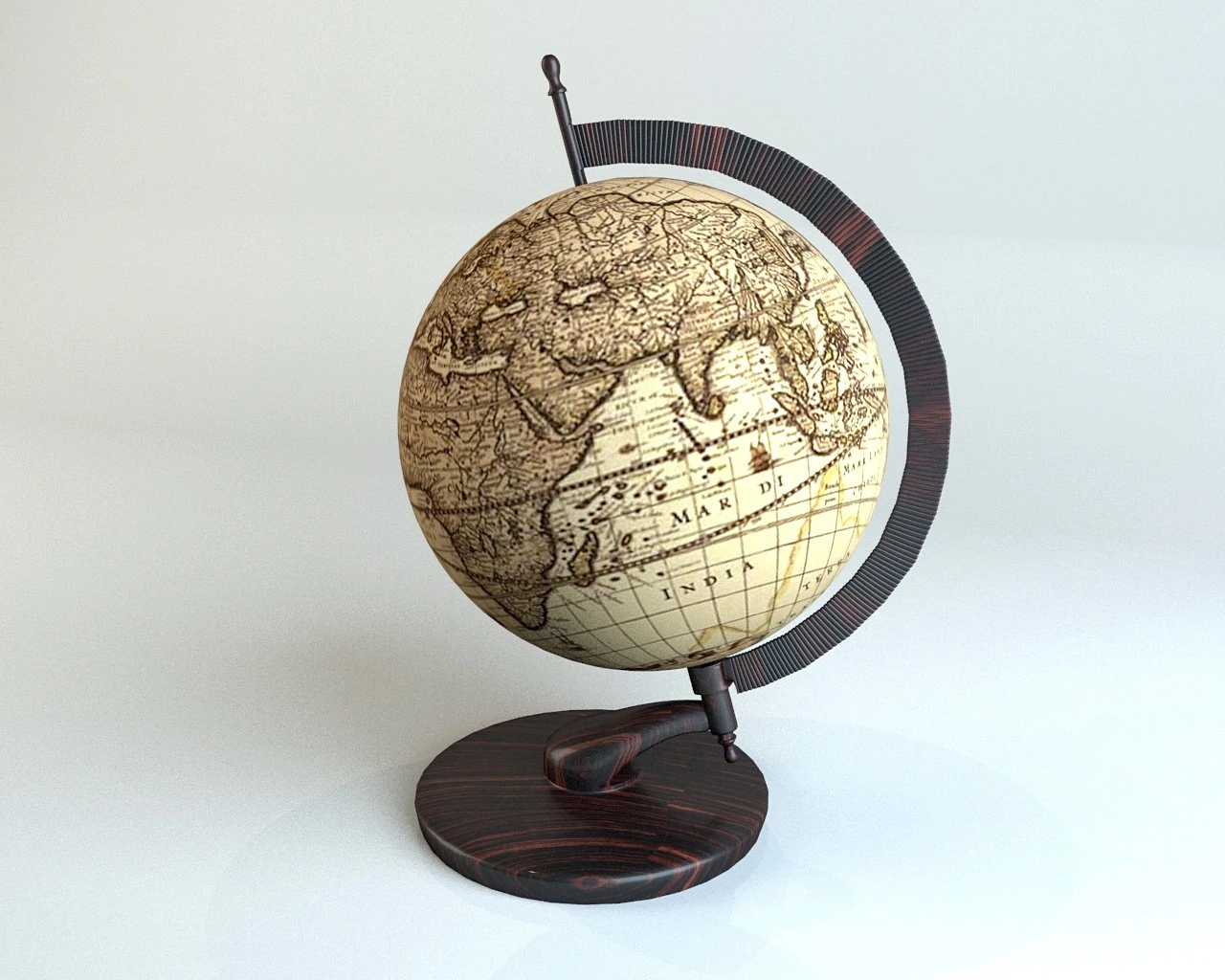 antique globe 3D Model .c4d .max .obj .3ds .fbx .stl .blend