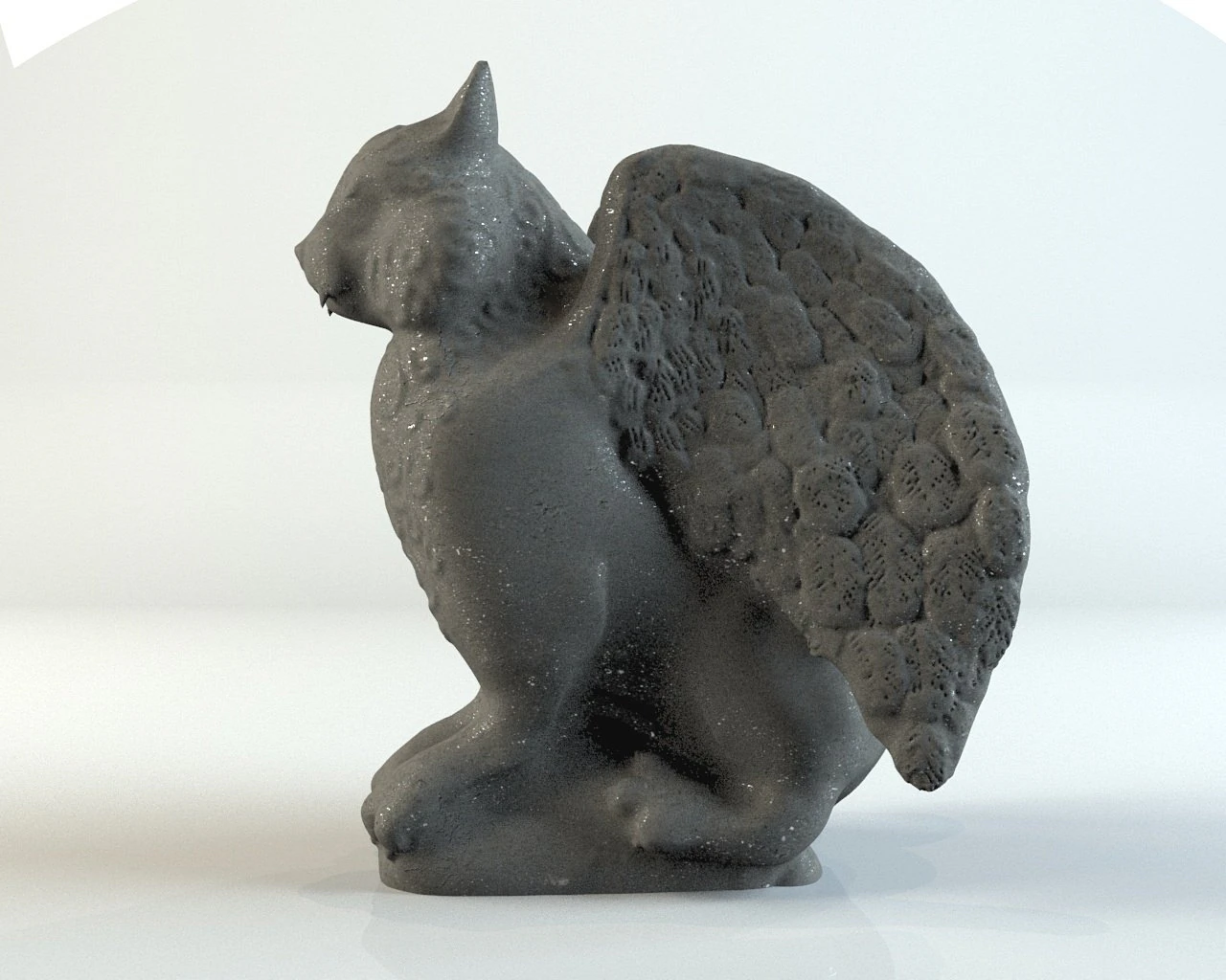 gargoyle cat 3D Model .c4d .max .obj .3ds .fbx .stl .blend 