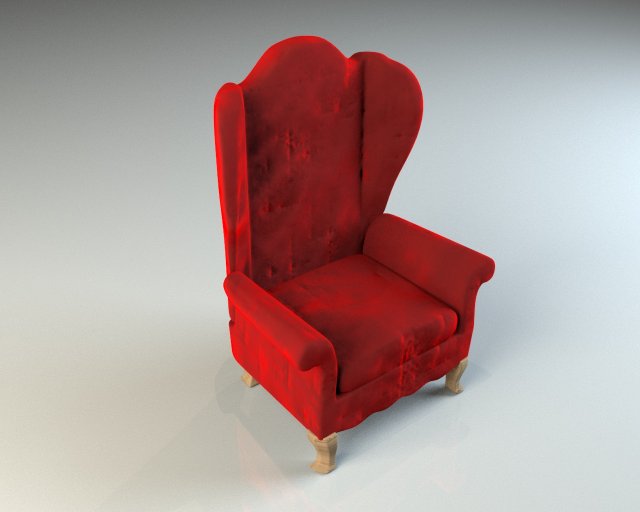 old soft armchair 3D Модель .c4d .max .obj .3ds .fbx .stl .blend 