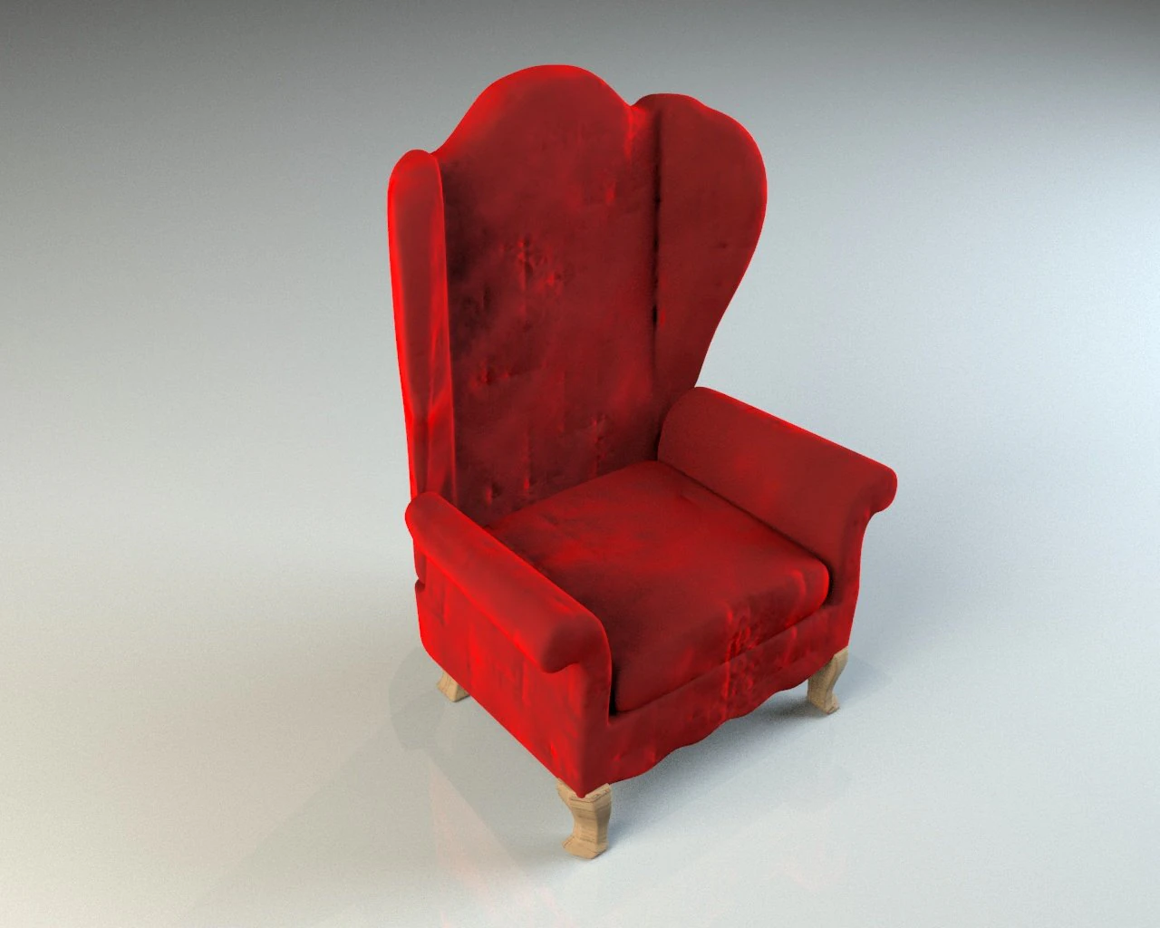 old soft armchair 3D Model .c4d .max .obj .3ds .fbx .stl .blend
