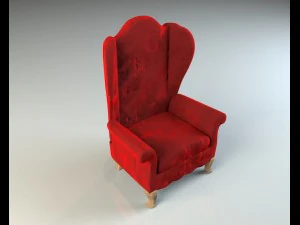 오래된 부드러운 안락의자 3D 모델