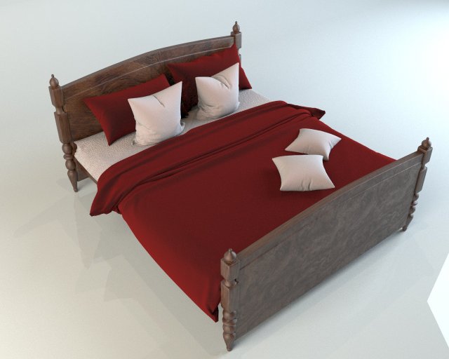 bed with linen 3D 模型 .c4d .max .obj .3ds .fbx .stl .blend