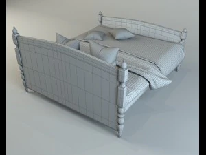 bed with linen 3D Model
