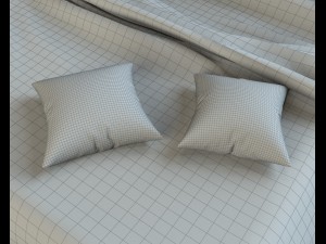 bed with linen 3D 模型