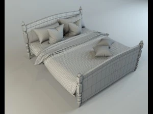 bed with linen 3D Model