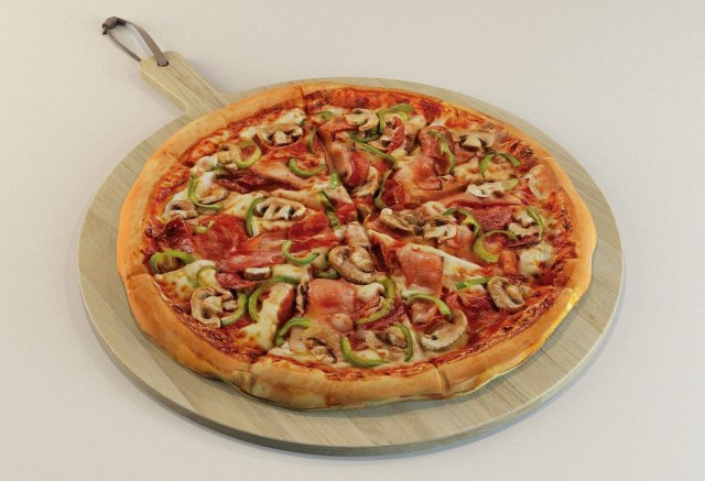 tasty italian pizza 3D Модель .c4d .max .obj .3ds .fbx .stl .blend 