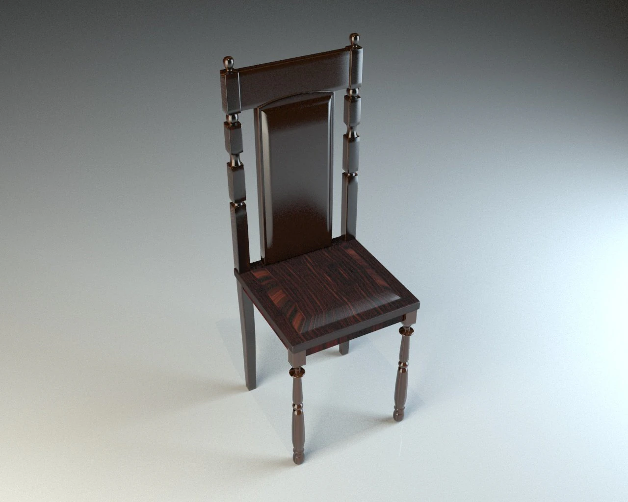 wooden chair 3D Model .c4d .max .obj .3ds .fbx .stl .blend 