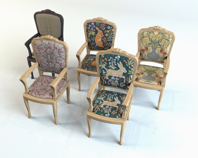 chair set 3D 모델 .c4d .max .obj .3ds .fbx .stl .blend 