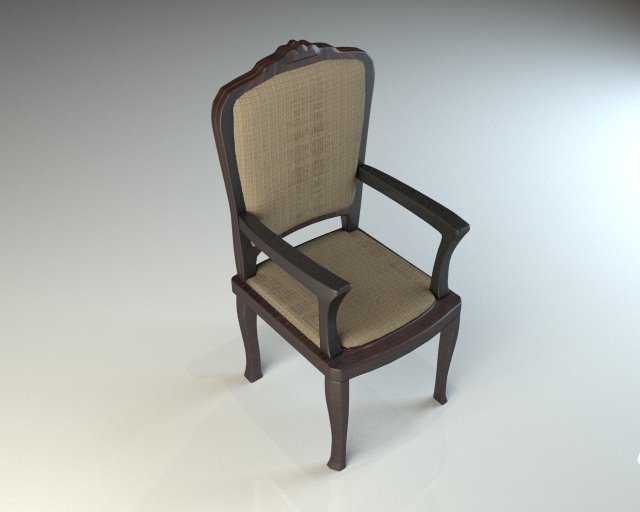 wooden chair with upholstery 3Dモデル .c4d .max .obj .3ds .fbx .stl .blend 