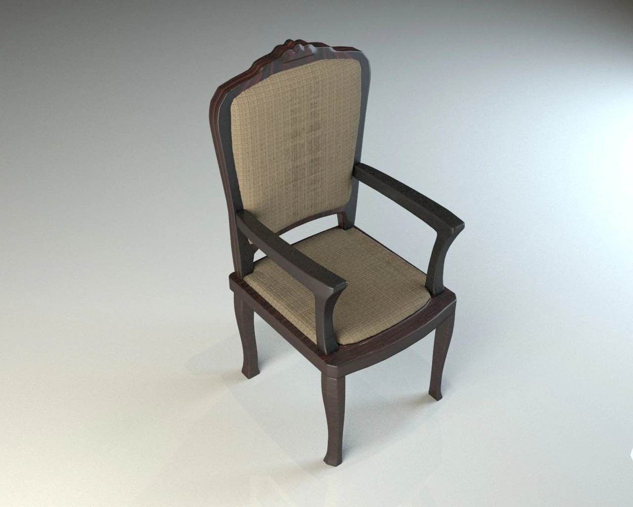 wooden chair with upholstery 3D Model .c4d .max .obj .3ds .fbx .stl .blend