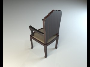 wooden chair with upholstery 3Dモデル