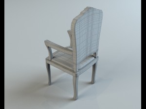 wooden chair with upholstery 3Dモデル