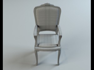 wooden chair with upholstery 3Dモデル