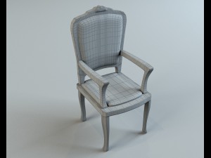 wooden chair with upholstery 3Dモデル