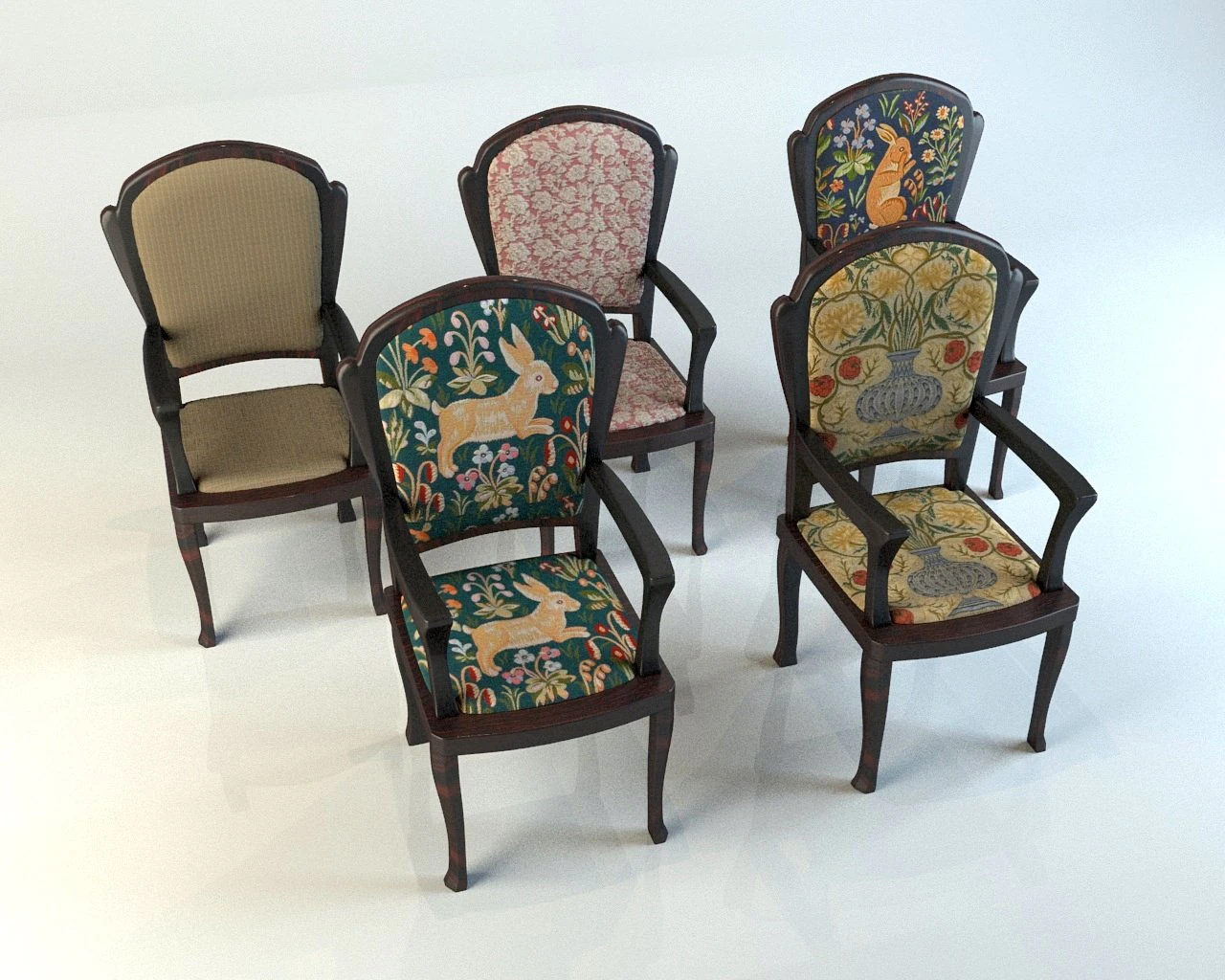 chair set 2 3D Model .c4d .max .obj .3ds .fbx .stl .blend