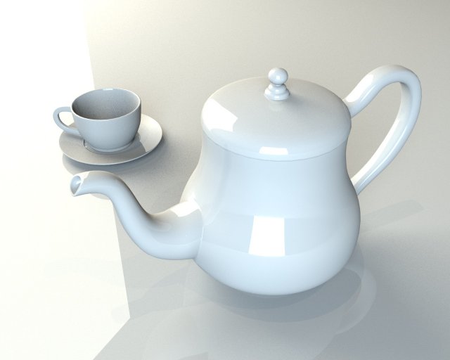cup and teapot 3D Model .c4d .max .obj .3ds .fbx .stl .blend 
