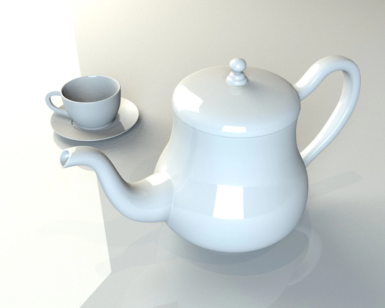 cup and teapot 3D Model .c4d .max .obj .3ds .fbx .stl .blend 