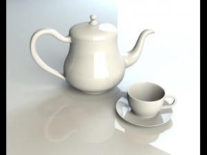 cup and teapot 3D Model