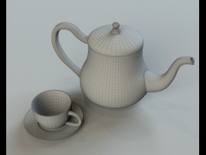 cup and teapot 3D Model