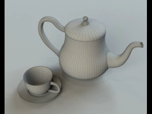 cup and teapot 3D Model