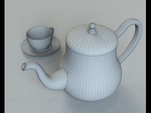cup and teapot 3D Model