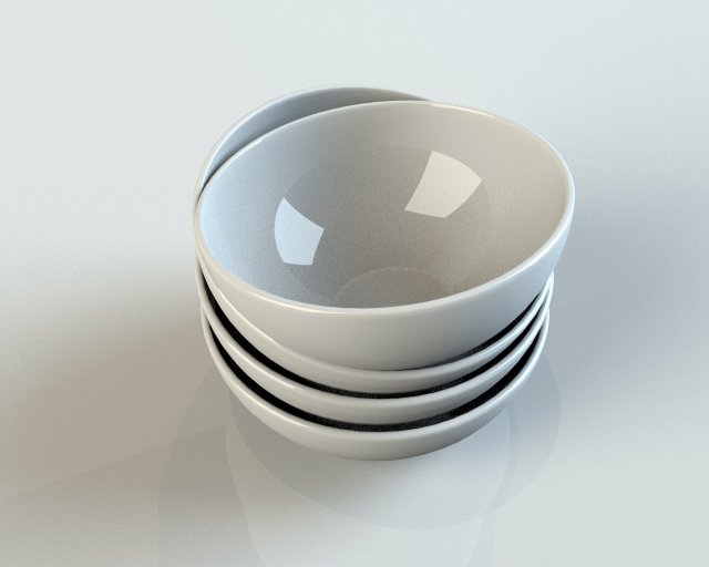 ceramic bowls 3D Model .c4d .max .obj .3ds .fbx .stl .blend 