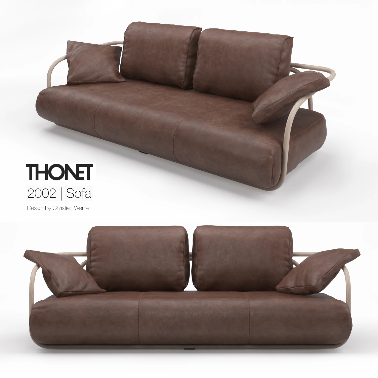 thonet sofa 3D Model .c4d .max .obj .3ds .fbx .stl .blend 
