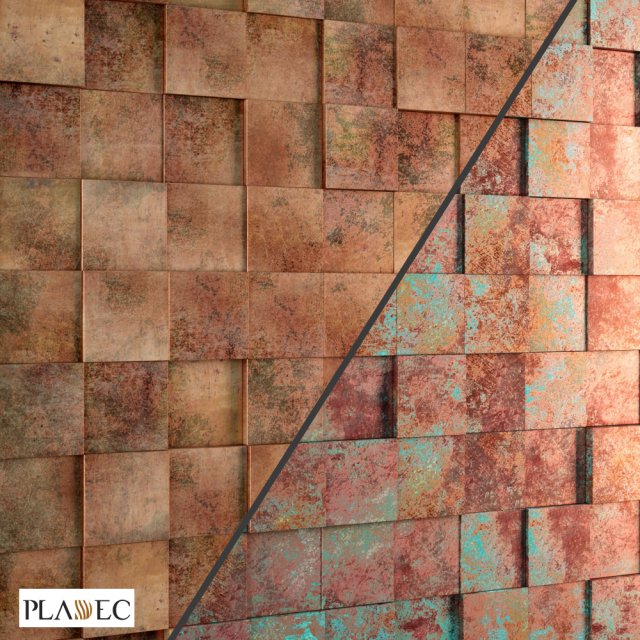 3d panel oxydated copper pladec 3D 모델 .c4d .max .obj .3ds .fbx .stl .blend 