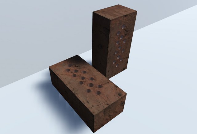 red brick 3d Modèle 3D .c4d .max .obj .3ds .fbx .stl .blend 