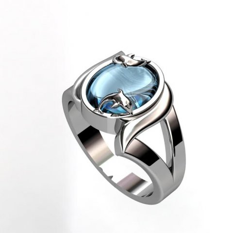 ring dolphin 3D Принт Модель .c4d .max .obj .3ds .fbx .stl .blend 