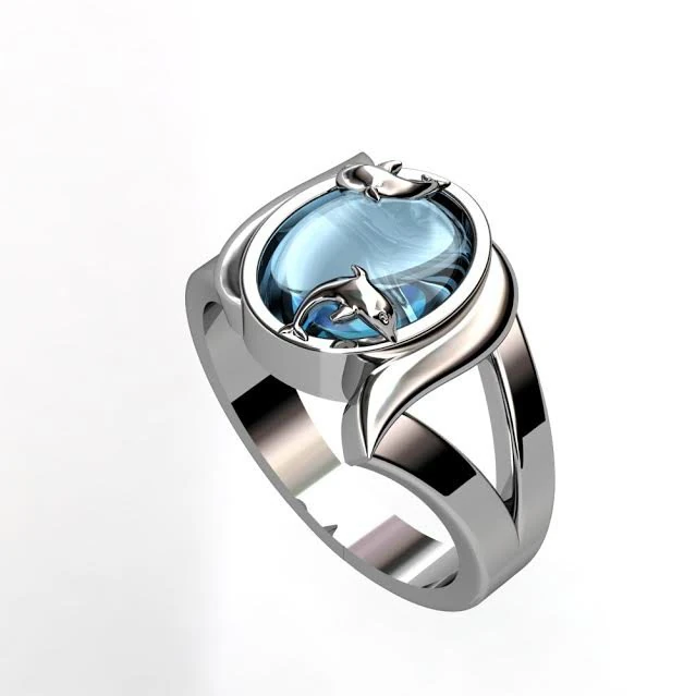 ring dolphin 3D Print Model .c4d .max .obj .3ds .fbx .stl .blend