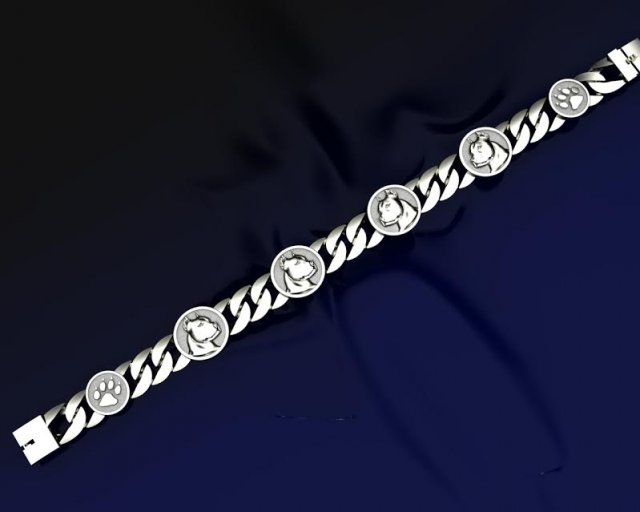bracelet mens - the dog 3D Print Model .c4d .max .obj .3ds .fbx .stl .blend 