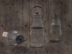 glass jar with accessories Model 3D