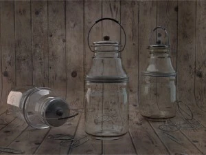 glass jar with accessories 3D Model