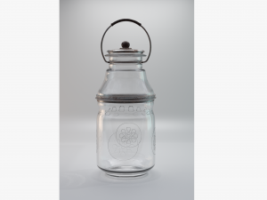 glass jar with accessories Model 3D