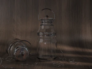 glass jar with accessories 3D Model